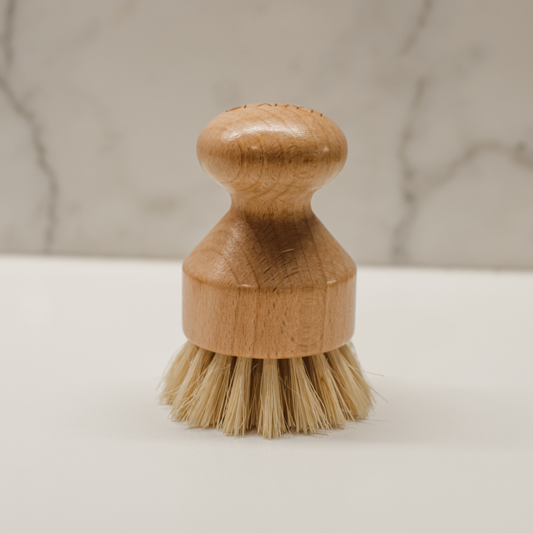 Pot Scrubber Brush - Made With 100% Natural Wood & Agave Bristle Fibers